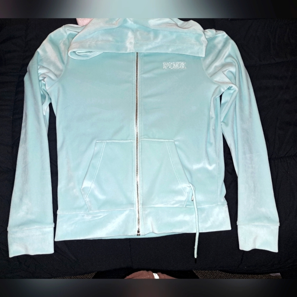 NWOT victoria secret pink xs velour zip up